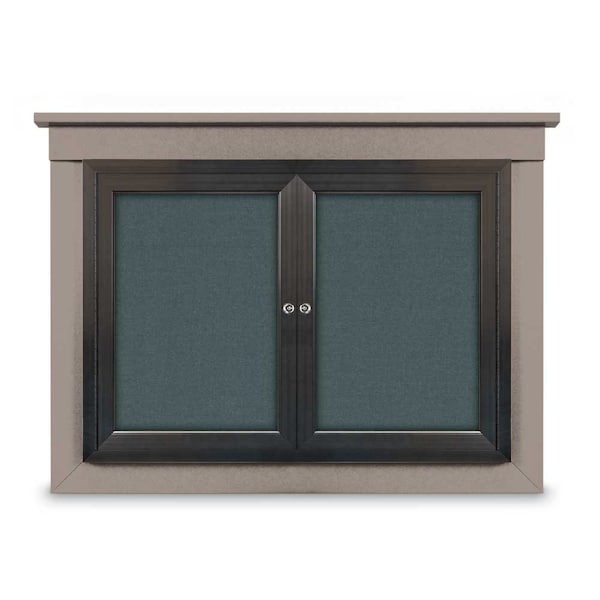 24"x36" 1-Door Enclosed Letterboard, Green Vinyl/Cherry